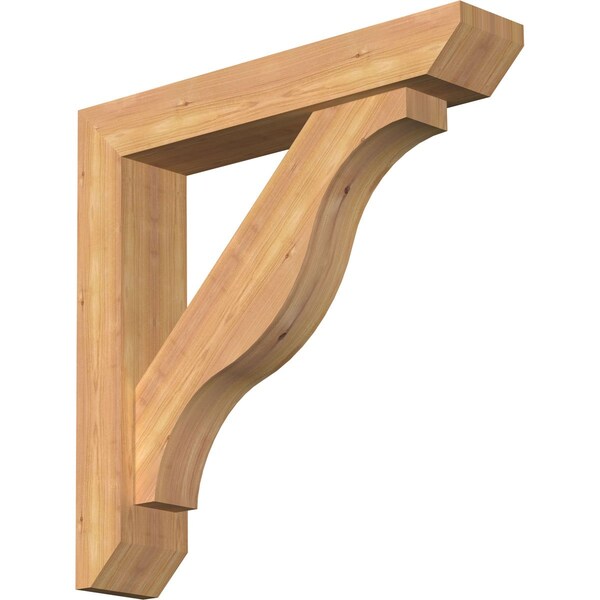 Ekena Millwork Funston Slat Smooth Bracket w/ Offset Brace, Western Red Cedar, 5 1/2"W x 28"D x 28"H BKT0604X28X28FST06SWR - main